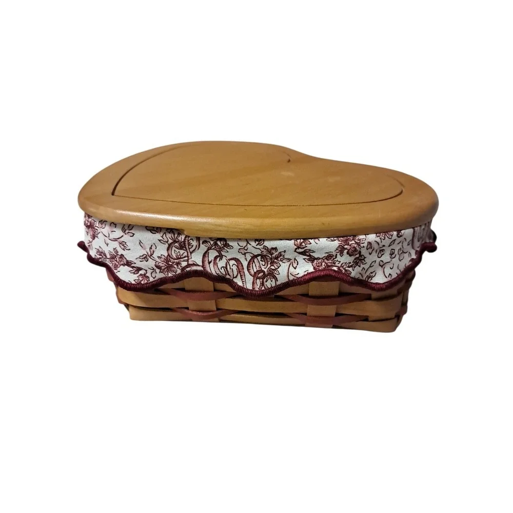 Longaberger 1999‎ Large Heart Lid Basket Combo Liner